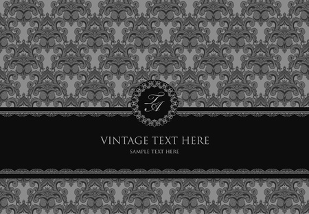 Vintage frame or diploma on damask background.のイラスト素材