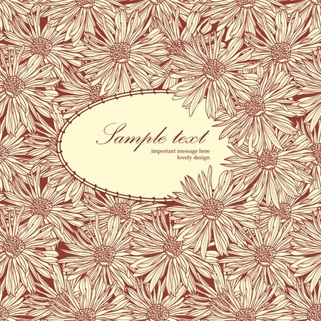 Floral background with hand drawn flowers.のイラスト素材