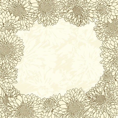 Elegant vintage floral background with set of different flowersのイラスト素材