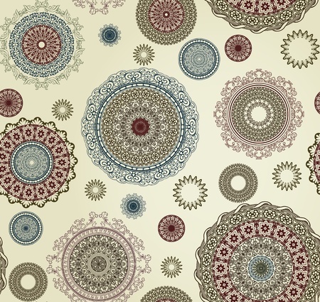 vintage seamless pattern with circlesのイラスト素材
