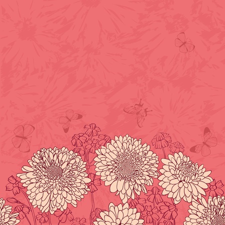 Floral frame with hand drawn flowersのイラスト素材