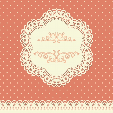 Retro background with lace and polka-dot wallpaperのイラスト素材