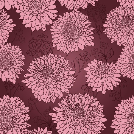 Floral seamless pattern with hand drawn flowers.のイラスト素材