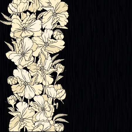 Floral background with hand drawn flowers のイラスト素材