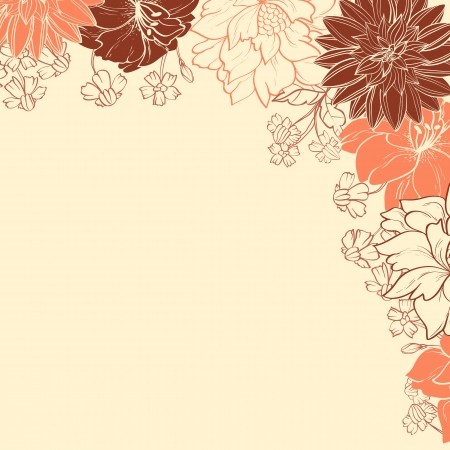 Floral background with colored flowersのイラスト素材