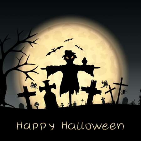 Halloween scary postcard のイラスト素材