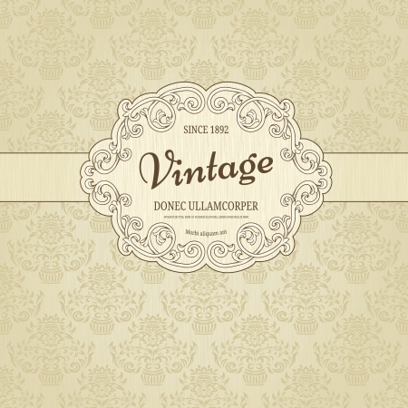 Vintage background with damask pattern のイラスト素材