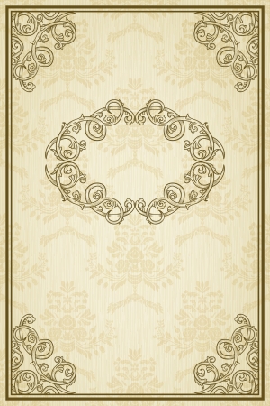 Vintage background with damask pattern のイラスト素材