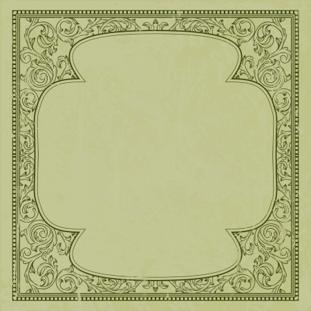 Green vintage frame with grunge textureのイラスト素材
