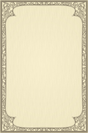 Vintage frame on beige textured background のイラスト素材