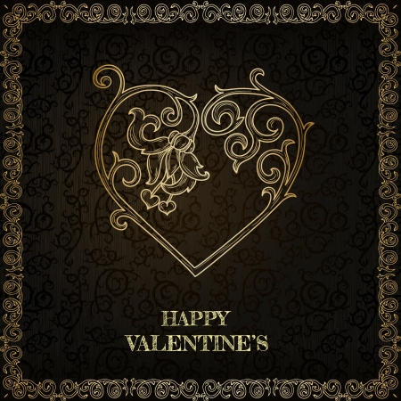 Vintage happy valentine greeting card のイラスト素材