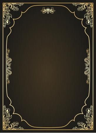 Vintage frame with golden ornament のイラスト素材