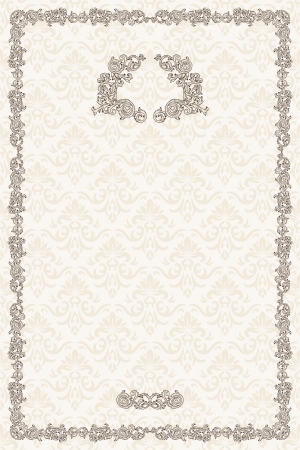 Elegant vintage certificate with ornate frame のイラスト素材