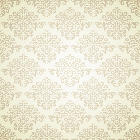 Retro damask pattern on light beige backgroundのイラスト素材