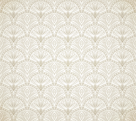 Light vintage seamless pattern on beige backgroundのイラスト素材