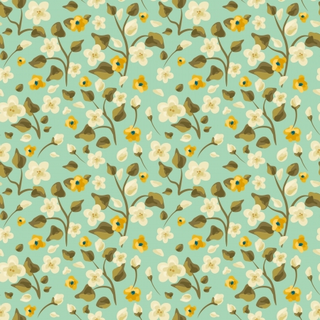 Hand drawn floral seamless patternのイラスト素材
