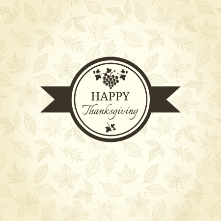 Thanksgiving greeting card on autumn patternのイラスト素材