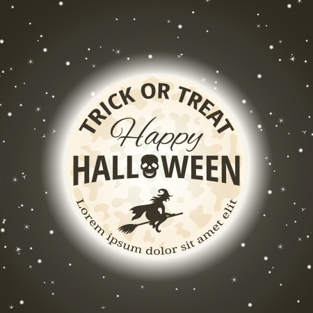 Halloween greeting card with flying witchのイラスト素材
