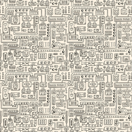Seamless pattern with some kind of electrical appliances.のイラスト素材