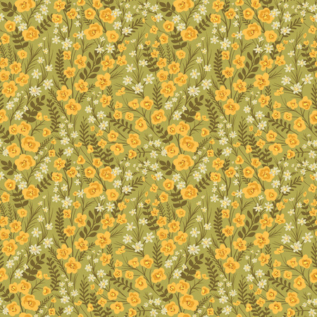 Floral seamless pattern with lot of small flowers and leavesのイラスト素材