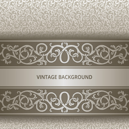 Vintage background with silver flourish elementsのイラスト素材