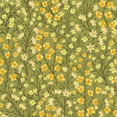 Floral seamless pattern with lot of small flowers and leaves.のイラスト素材
