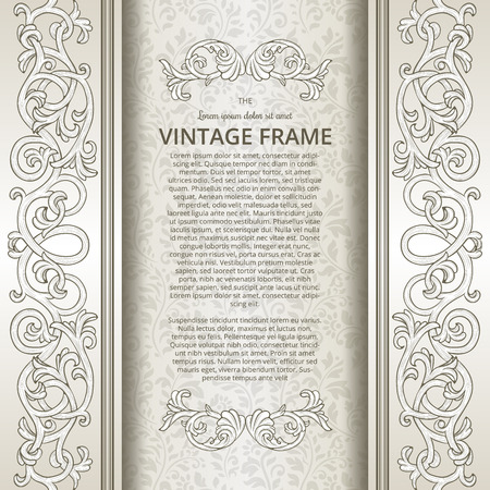 Vintage background with flourish bordersのイラスト素材