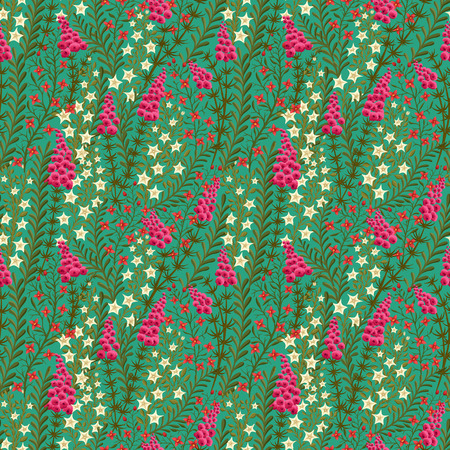 Floral seamless pattern with lot of small flowers and leaves.のイラスト素材