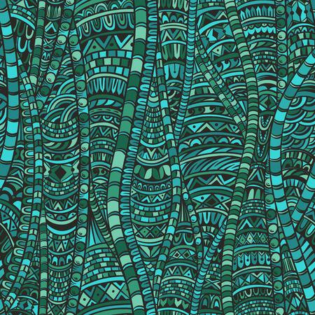 Abstract seamless pattern in ethnic style. Zentangle.のイラスト素材