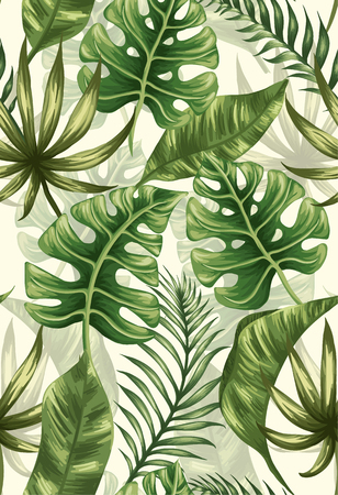 Seamless pattern with palm leavesのイラスト素材