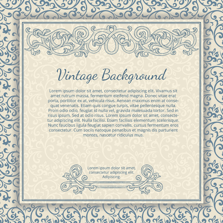 Vintage background with flourish borderのイラスト素材