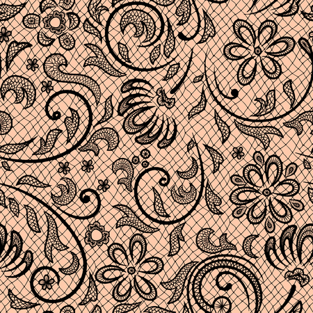 Beautiful floral pattern stylized like lacesのイラスト素材