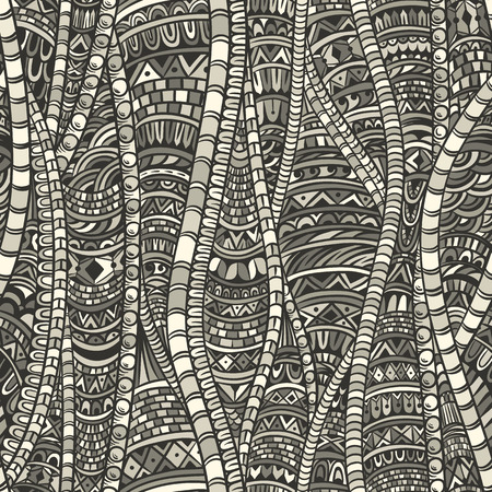 Abstract seamless pattern in ethnic style. Zentangle.のイラスト素材