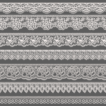 Set of decorative borders stylized like lacesのイラスト素材
