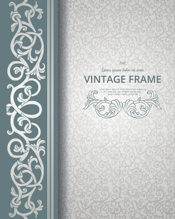 Vintage background with flourish borderのイラスト素材