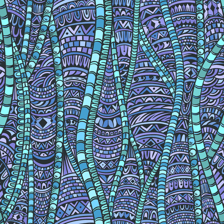 Abstract seamless pattern in ethnic style. Zentangle.のイラスト素材