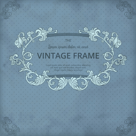 Vintage background on polka dot backgroundのイラスト素材