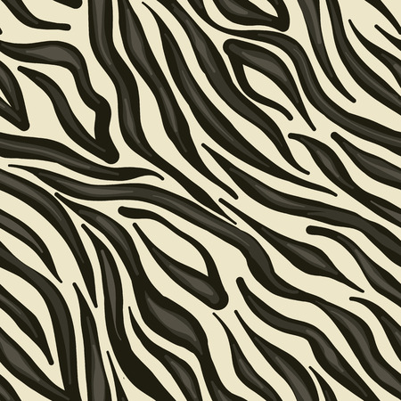 Trending animal skin seamless pattern. Black stripes on light background. Square shapeのイラスト素材
