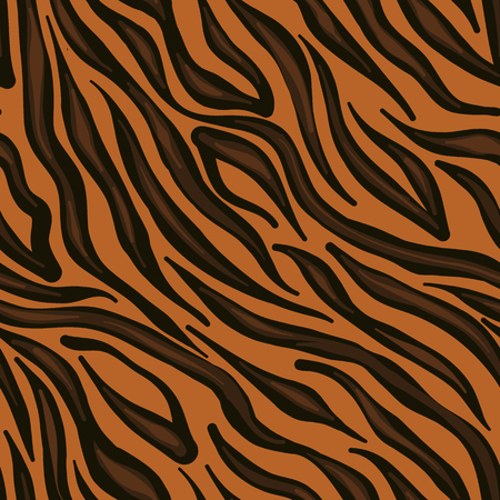 Trending animak skin pattern: tiger. Bright dark stripes on orange bacground.のイラスト素材