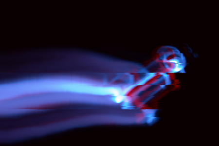 Chaotic background with crazy directions of light streaksの写真素材