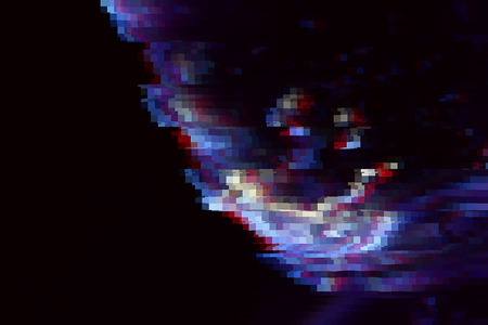 Chaotic background with crazy directions of light streaks in blue and red for concepts about movementの写真素材