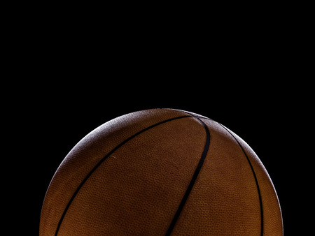 Basketball close-up on black backgroundの写真素材