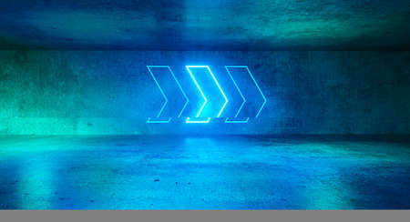 Abstract blue light arrow to right speed power technology futuristic background vector illustration templateの写真素材