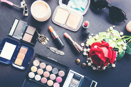 Cosmetics set for beautiful womanの写真素材