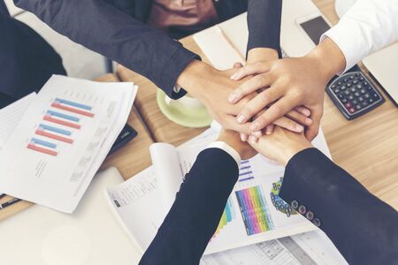Business Partners Team meeting  Successful Teamwork Hands Gesture Concept. Partnership Business Concept. Fist Bump Colleagues Collaboration Teamwork.の写真素材