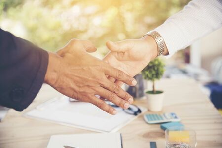 Concept of partnership, handshake business partners.Trust business.の写真素材