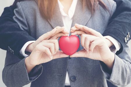Heart in hands. Lover concept.の写真素材