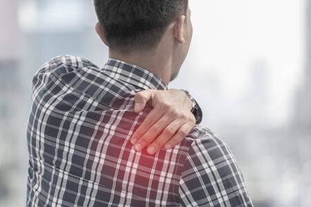 Back painful. office syndrome. health care concept.