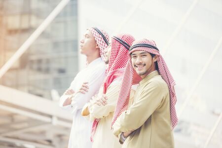 Handsome Arabian Businessman smiling.の写真素材