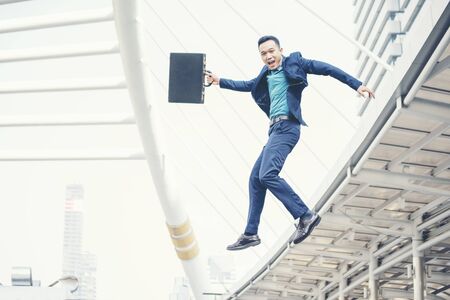 Success Business man jumping.の写真素材
